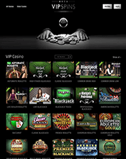 VIP Spins Casino screenshot